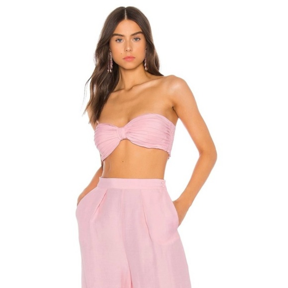 Ronny Kobo Mayah Pleated Bandeau Top in Pink